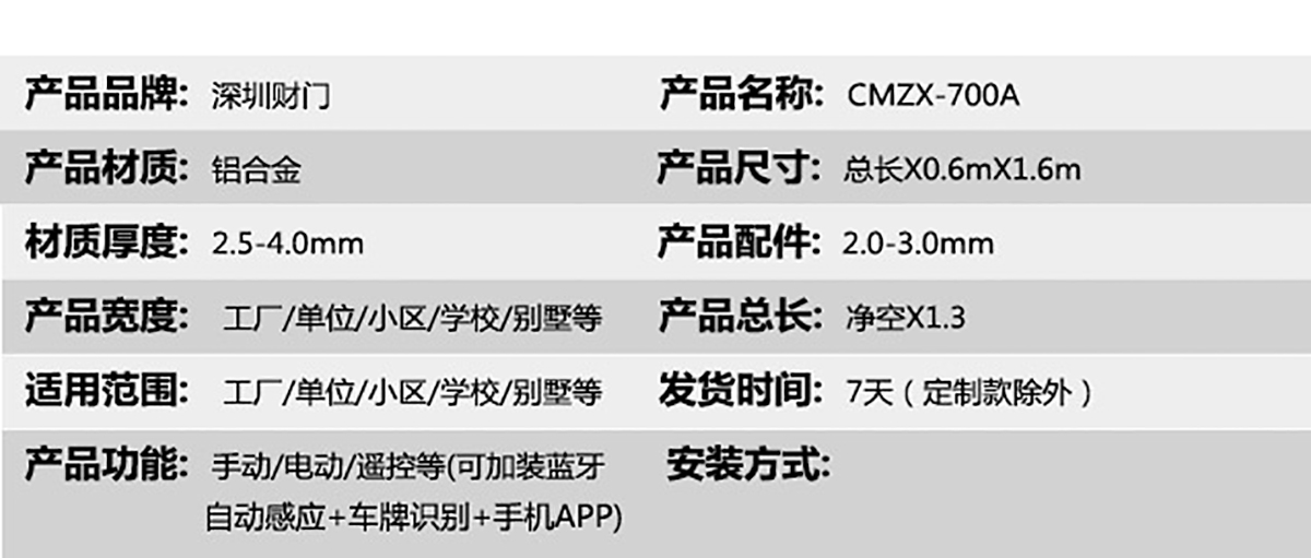 智能直线门系列 CMZX-700A(图2)